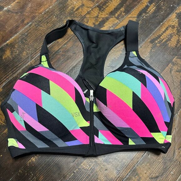 Victoria’s Secret colorful high impact racerback 34DD sports bra - Picture 1 of 3